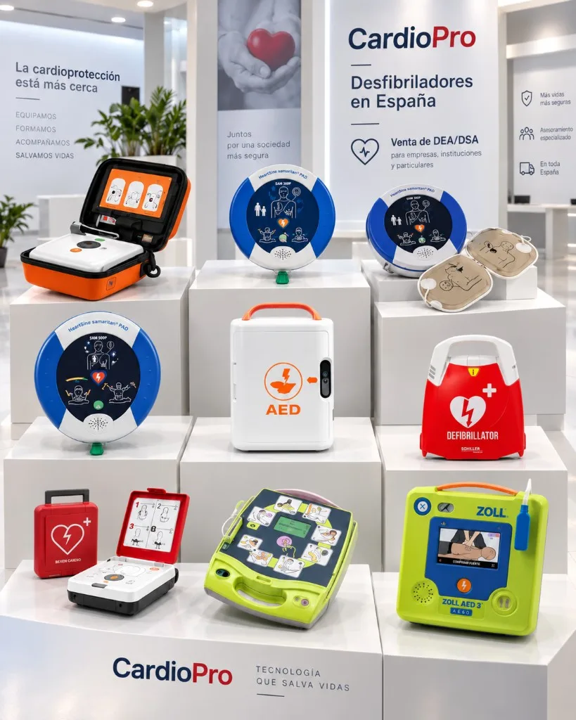 Showroom CardioPro: catálogo de desfibriladores DEA para empresas